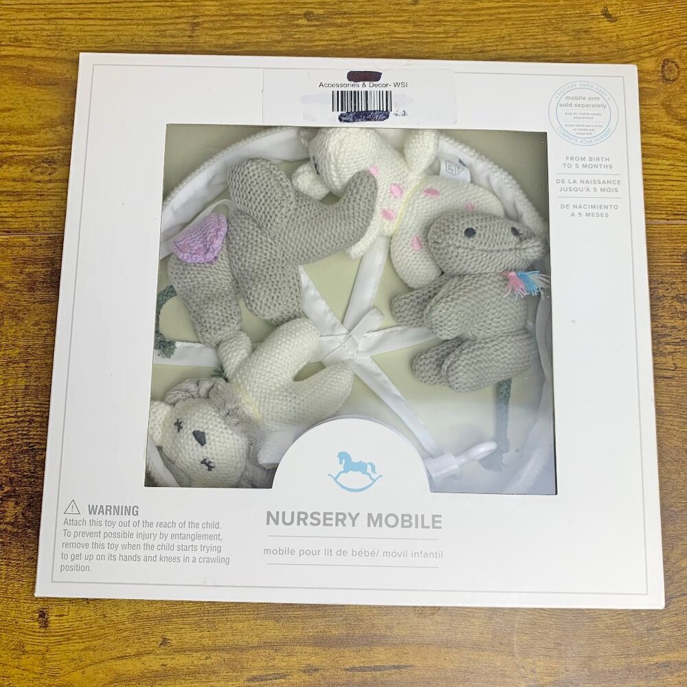 Knit Animal Friends White Musical Baby Crib Mobile Pottery Barn Kids